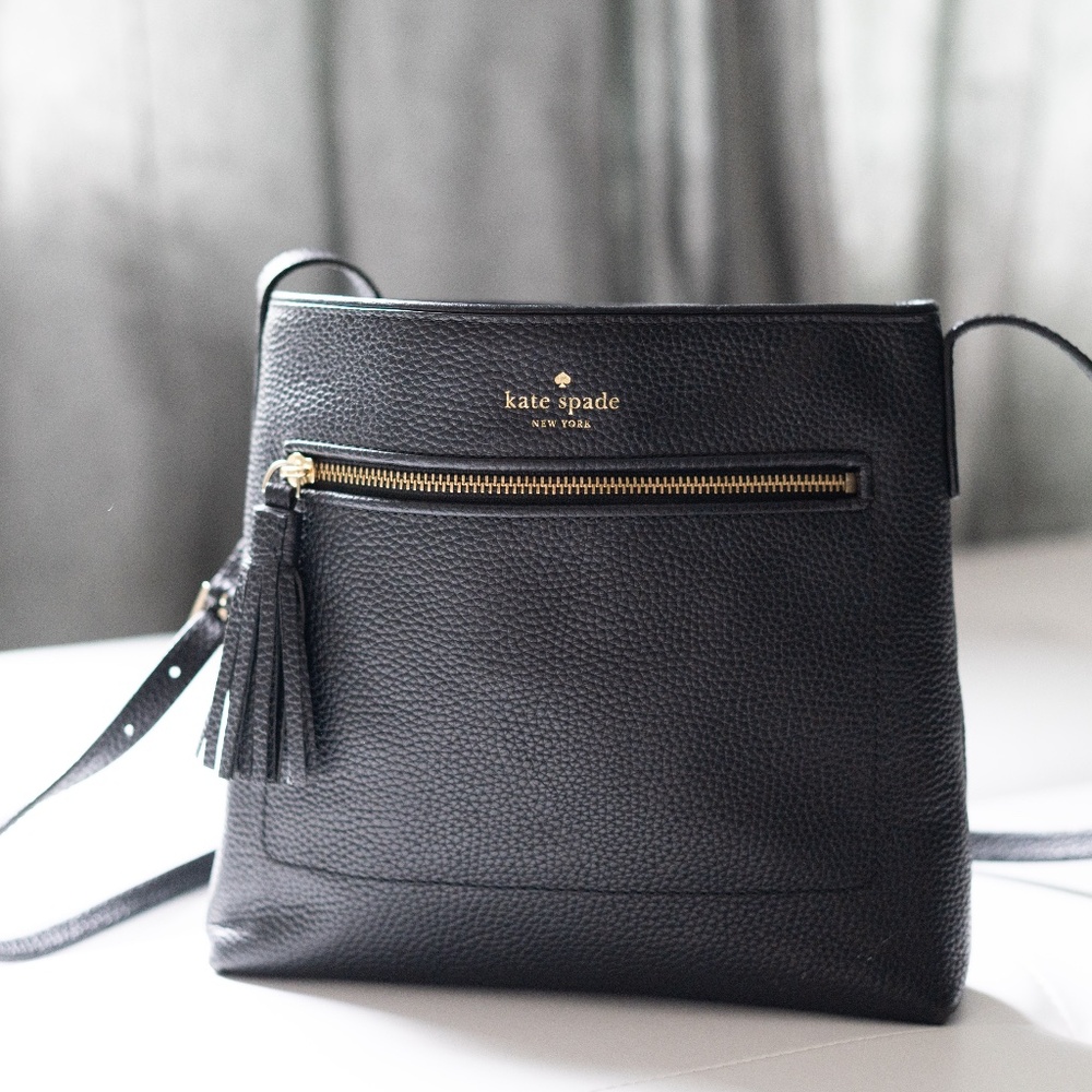 KATE SPADE Chester Street Dessi Pebbled Leather Crossbody in Black